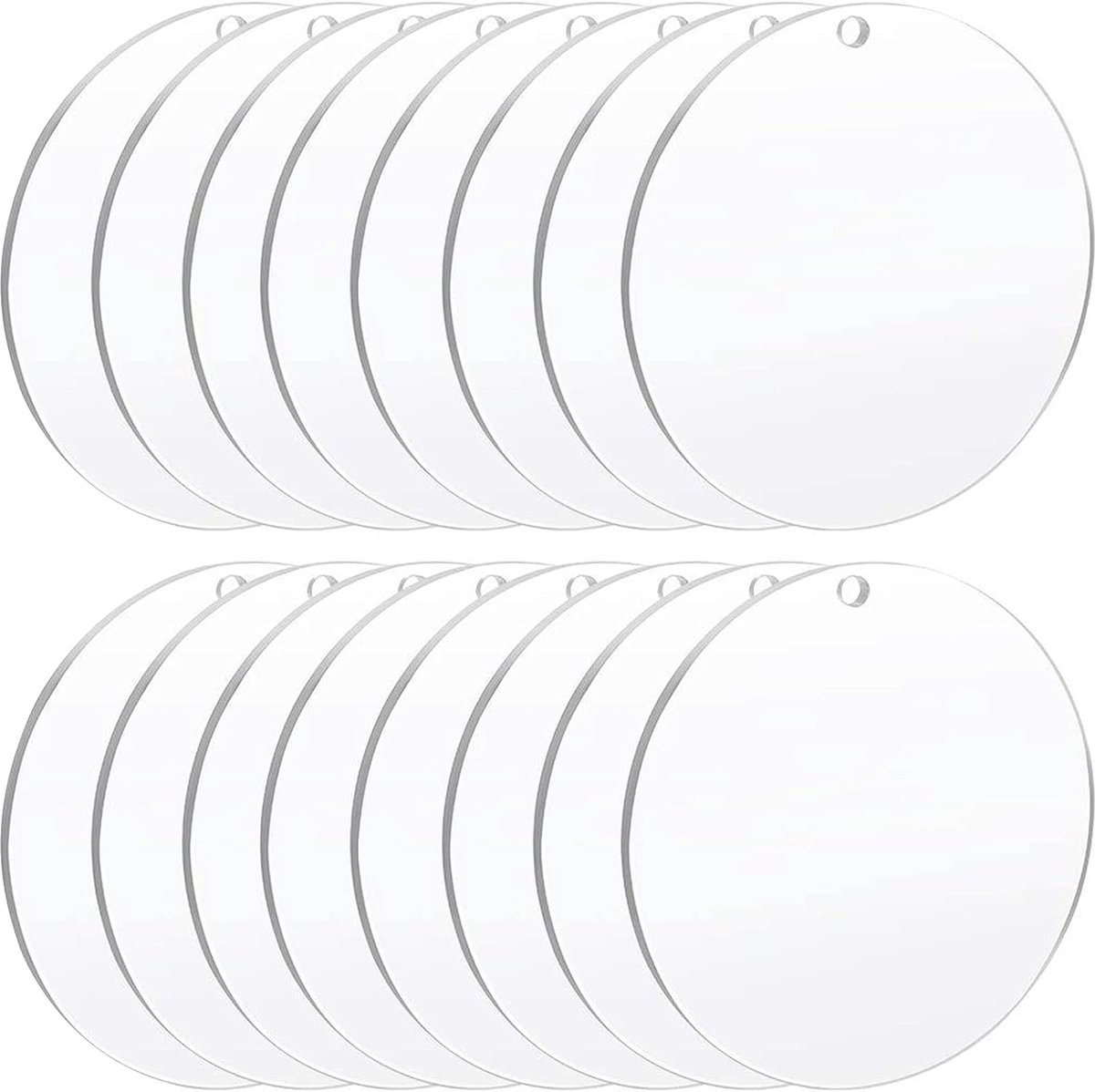20 stuks acrylplaten, rond, transparant, 15 cm, ronde acrylplaten met gat, voor doe-het-zelf handwerk, fotolijsten, schilderijen, afdrukken