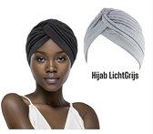 Cabantis Hijab - Hoofddeksel - Islamitisch - Tulband - Chemo - Muts - Licht Grijs