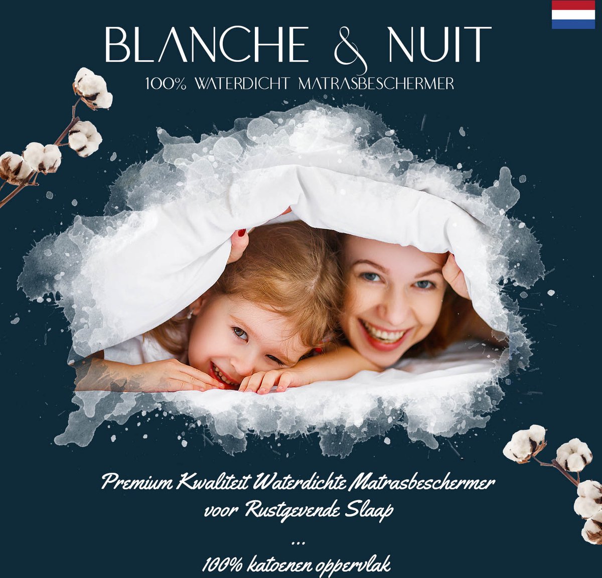 JACOBSON Matrasbeschermer Waterdicht 200x200 Cm - Ademend Katoen, Allergievriendelijk