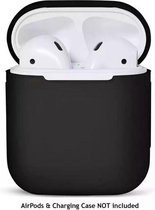 Let op type!! Draadloze koptelefoon schokbestendig silicone beschermhoes voor Apple AirPods 1/2 zwart