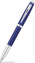 Sheaffer vulpen - 100 E9339 - M - Glossy blue lacquer chrome plated - SF-E0933953