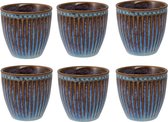 6x GreenGate Espresso kopjes (Mini Latte Cup) Alice oyster blauw 125 ml - Espressokopjes set