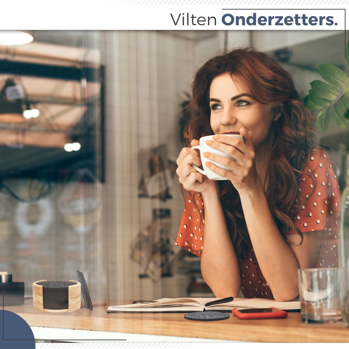 Vilten onderzetters rond voor glazen, design glazen onderzetters in donkergrijs set van 8, tafelonderzetters, drankonderzetters met houder, uniek Vilten onderzetters rond voor glazen, design glazen onderzetters in donkergrijs set van 8, tafelonderzetters, drankonderzetters met houder, uniek