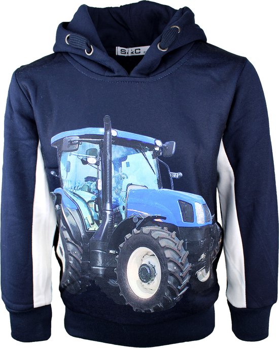 S&C Hoodie Tractor blauw Blauw Kids & Kind Jongens - Maat: 110/116