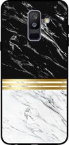 Smartphonica Telefoonhoesje voor Samsung Galaxy A6 Plus 2018 marmer look - backcover marmer hoesje - Zwart Wit / TPU / Back Cover geschikt voor Samsung Galaxy A6 Plus 2018