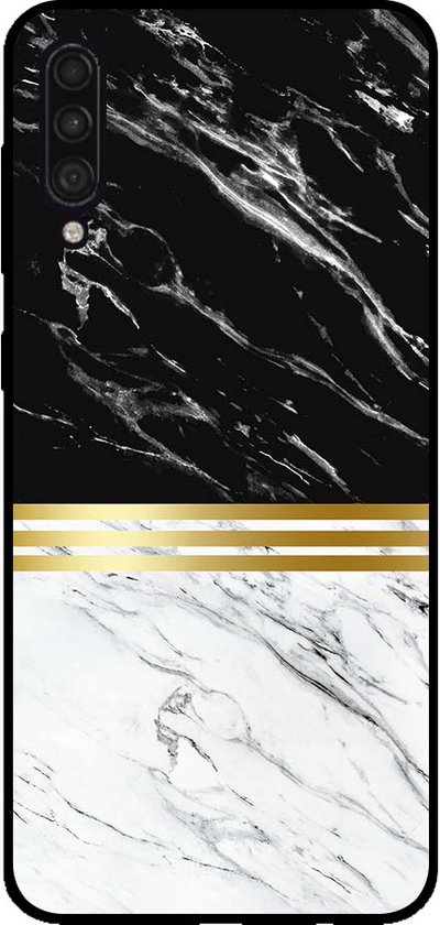 Smartphonica Phone case pour Samsung Galaxy A30s aspect marbre - Back Cover Marble Case - Zwart Wit / TPU / Back Cover adapté pour Samsung Galaxy A30s