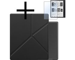 Hoes Geschikt voor Kobo Elipsa 2E Hoesje Bookcase Cover Book Case Hoes Sleepcover Trifold Met Screenprotector - Zwart