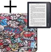 Hoes Geschikt voor Kobo Libra 2 Hoesje Bookcase Cover Book Case Hoes Sleepcover Trifold Met Screenprotector - Graffity