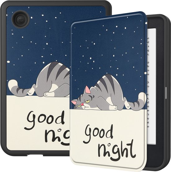 Hoesje Geschikt voor Kobo Clara 2E Hoes Bescherm Hoesje Case Sleep Cover Met Screenprotector - Hoes Geschikt voor Kobo Clara 2E Hoesje - Kat van Hoesje  — afbeelding 4