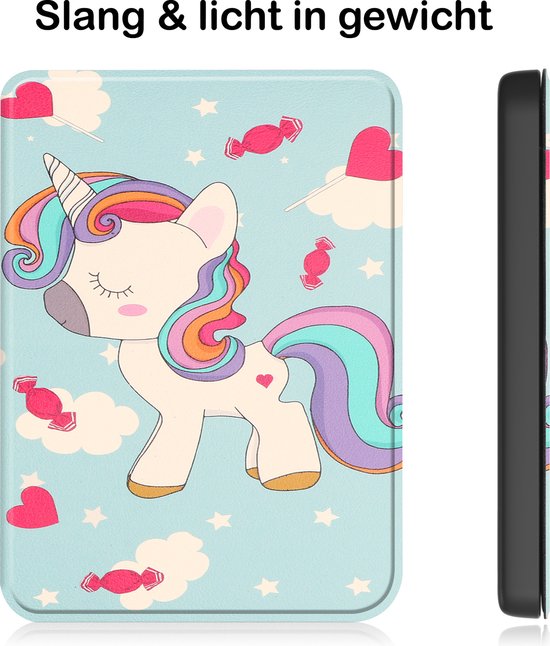 Hoesje Geschikt voor Kobo Clara 2E Hoesje Luxe Bescherm Case Met Screenprotector - Hoes Geschikt voor Kobo Clara 2E Hoes Book Cover - Eenhoorn van Hoesje  — afbeelding 5