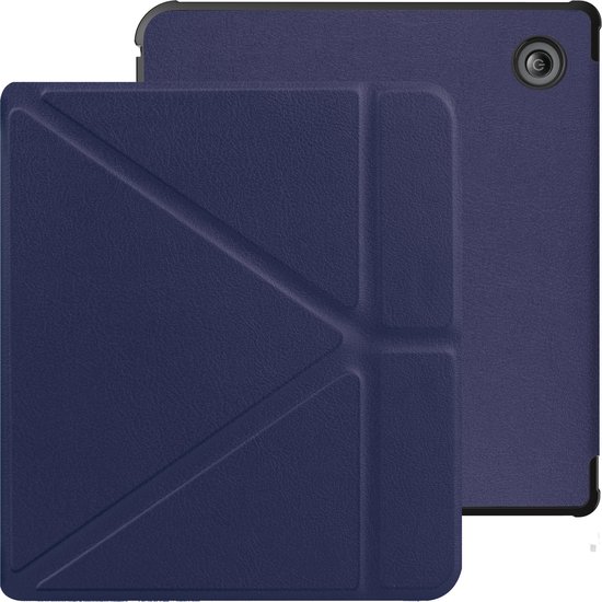 Hoesje Geschikt voor Kobo Sage Hoesje Luxe Bescherm Case Trifold Met Screenprotector - Hoes Geschikt voor Kobo Sage Hoes Book Cover - Donkerblauw van Hoesje  — afbeelding 5