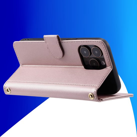 Étui adapté pour Samsung Galaxy A21S - Bookcase - Porte carte - Cordon - Simili cuir - Or Goud