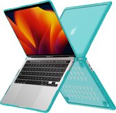 Case2go - Hoes voor Macbook Pro 13 Inch (2016-2022) - 360 Bescherming - Hard cover - Lichtblauw