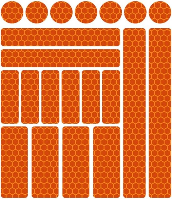 Fietsreflector - Reflecterende Veiligheids stickers Oranje - Reflectie tape voor in het verkeer - Maak wandelwagens, koffers, buggy's, skelters, helms, fietsen etc goed zichtbaar in het donker.