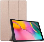 Hoes Geschikt voor Samsung Galaxy Tab S9 Plus / S9 FE Plus hoes tri-fold bookcase met auto/wake functie Goud - Tab S9 Plus / S9 FE Plus Hoes smart cover