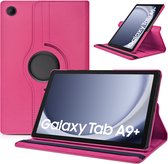 Hoes Geschikt voor Samsung Galaxy Tab A9 Plus hoes – 360° draaibaar tablethoes – Pink