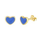 Kinder oorbellen - oorstekers meisje - goudkleurig - gold plated - hartjes oorbellen - turquoise oorbellen - blauwe oorbellen - oorknopjes - goudkleurige meisjes oorbellen - cadeau voor meisje - Liefs Jade