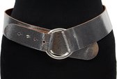 Thimbly Belts Dames afhangceintuur zilver - dames riem - 5.5 cm breed - Zilver - Echt Leer - Taille: 95cm - Totale lengte riem: 110cm