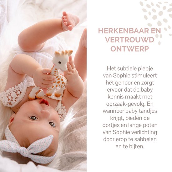 Sophie de giraf - Bijtspeeltje - Bijtspeelgoed - Baby speelgoed - Kraamcadeau - Babyshower cadeau - In wit geschenkdoosje - 100% natuurlijk rubber - Vanaf 0 maanden - 17 cm - Beige/Bruin