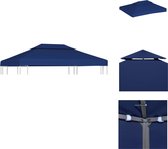 vidaXL Toit de tonnelle Blauw 4 x 3 m - Résistant à l'eau - Coins renforcés - Polyester - Tente de fête