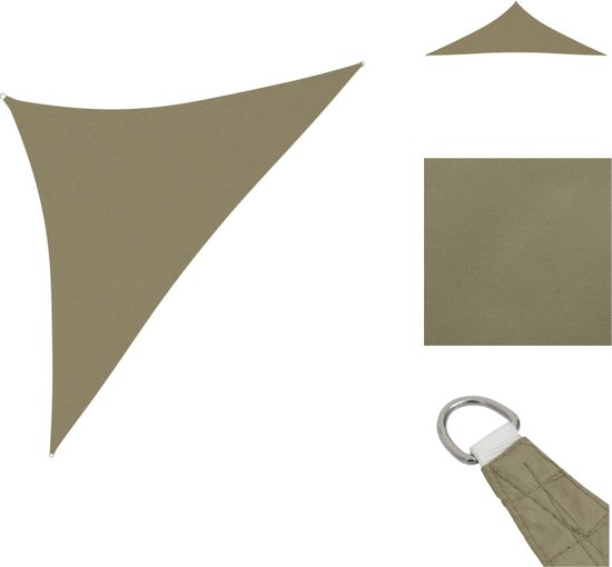 vidaXL Voile d'ombrage - Triangulaire - 4 x 4 x 5,8 m - Oxford enduit PU - Beige - Parasol