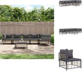 vidaXL Loungeset - poly rattan - antraciet - hoekbank 72x72x66cm - modulair - Loungebank