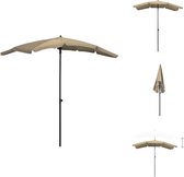 vidaXL Parasol - Opvouwbaar - 200 x 130 x 234 cm - UV-beschermend polyester - Stalen paal - 10 baleinen - Taupe - Parasol