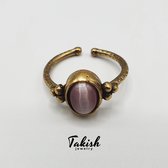 Prachtige Natuurlijke Quartz Koperen Ring - Uniek Handgemaakt Sieraad - Takish Jewelry Kwarts