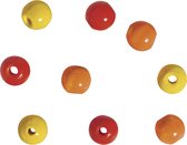Houten Oranje, Rode, Gele kralen Mengsel - Gepolijst - 6mm - 115 stuks - FSC
