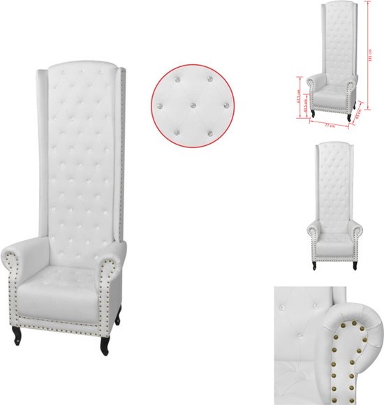 vidaXL Luxe Stoel - Capitonnage Kristallen - Kunstleren Bekleding - 77x65x181cm - Fauteuil