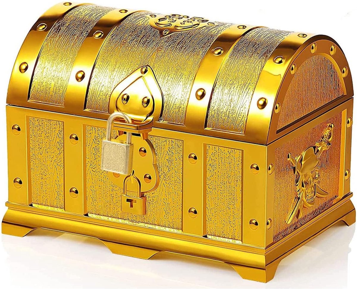 Coffre au trésor de pirate en or , coffre au trésor de pirate, coffre