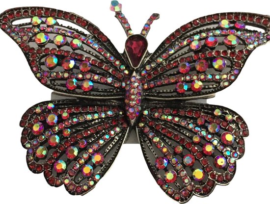 Petra's Sieradenwereld - Broche vlinder groot roze paars (152)