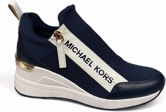 Michael Kors Willis Wedge Trainer Navy-sneaker ingebouwde hak-instapper -Michael kors MT 38.5