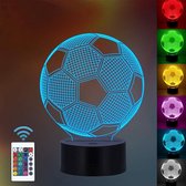 Voetbal 3D Illusie Lamp - Kleurverandering - Decoratieve Voetballamp voor Sfeervolle Verlichting - 16 Kleuren Afstandsbediening - Creatief Nachtlampje voor Voetbalfans en Interieurdecoratie