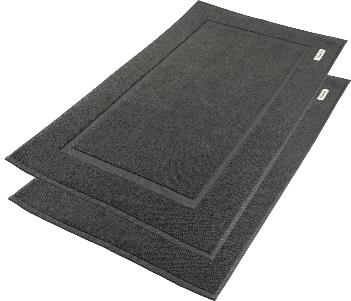 PandaHome - Badkamermat - Badmat 50 x 80cm - Set van 2 - Badmatten - Badmatten - 1000 gsm - Badmat katoen - Badmat- badmat antraciet - badmatten sets - Antraciet