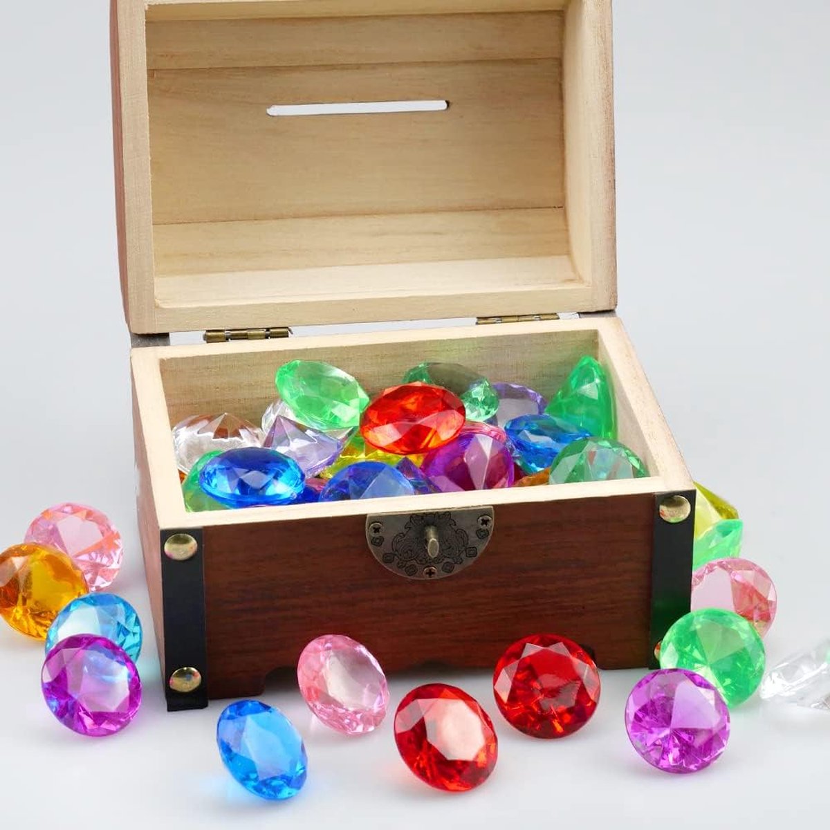 Petit Coffre Au Trésor En Bois Vintage - 12x8,5x8,5 Cm - Pour Rangement Bijoux Ou Décoration Pirate