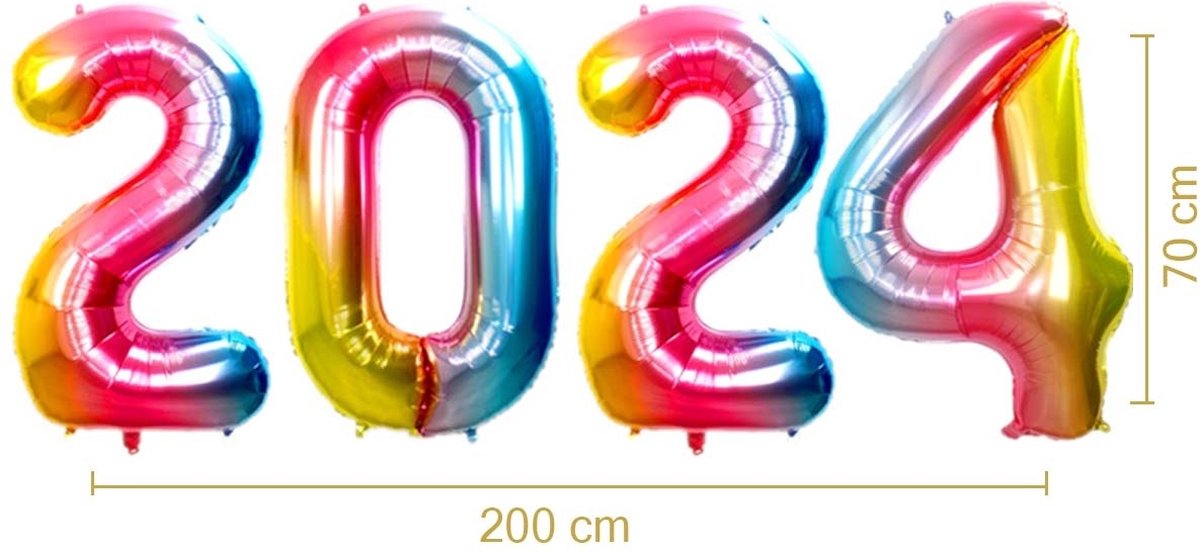 Decoration Nouvel An 2024, 4 Ballons Confettis 90 Cm Ballons Géant