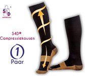 S4D® - Compressiekousen - Steunkousen - Compressie Sokken Voor Sporten, Werken of Reizen - Optimaal Comfort en Prestatie - Maat 40 tot 45 (L/XL) - 1 Paar