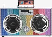 Trend Tech Brands - Rainbow Bling draadloze boombox met FM-radio - kinderen - muziek - Bluetooth - Bluetooth boombox - Vintage geluidssysteem -