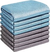 Lot de 8 chiffons de nettoyage magiques en microfibre non pelucheux pour Glas et fenêtres, chiffon de nettoyage à l'échelle nanométrique pour la maison, tous usages, chiffons de nettoyage pour miroir de voiture, plat de Cuisine , 40 x 30 cm