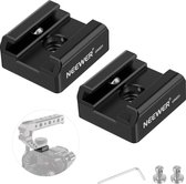 Neewer® - Accessoire Schoen Montage Adapter - Met 1/4 inch Schroeven voor Flitser, LED-licht, Monitor, Microfoon - Schoenhouder met Draaibare Pinnen - Compatibel met SmallRig Cage Bovenhandgrepen