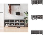 vidaXL Schoenenkast Industrieel - 131 x 35 x 50 cm - Grijs Sonoma Eiken - Duurzaam hout en staal - Schoenenkast