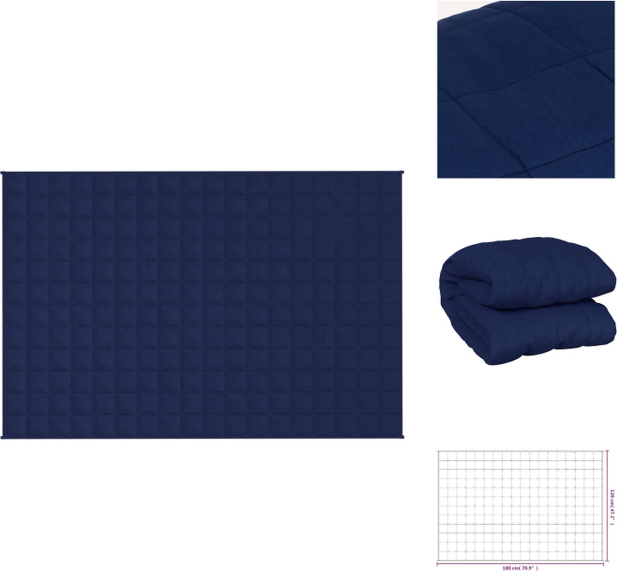 vidaXL - Verzwaringsdeken - 122x183 - cm - 9 - kg - stof - blauw
