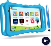 DEPLAY Kids Tablet SMART - Tablette enfant - Tablette enfant à partir de 3 ans - Batterie 5000 mAh - Stylo, Étui de protection & Protecteur d'écran - Android 13 - Tablette Enfant - 8 Pouce - Bleu