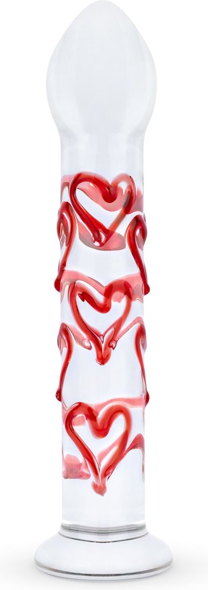 Goedkoopste Gildo - Glazen G-spot/Prostaat Dildo Met Hartjes No.30