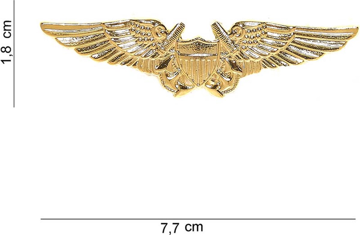 Embleem metaal Wing US pin