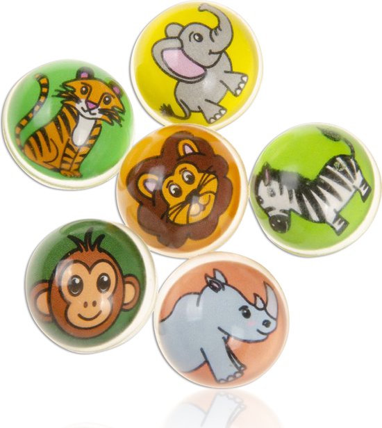 Foto: Stuiterballen 6 stuks rubberen wilde dieren stuiterballen party bag fillers voor kinderen verjaardagsspeelgoed voor kinderen meerkleurig met verschillende varianten 