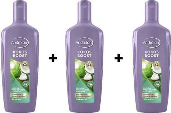 Andrélon Kokos Boost - 3 x 300 ml - Shampoo - Voordeelverpakking