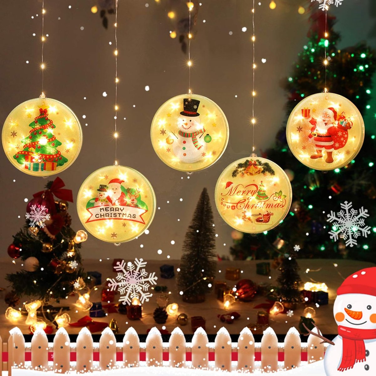 Fuleadture Magische Kerst LED-Verlichting: Betoverende Acryl Hangende Decoraties - LED Kerstverlichting - Lichtgordijn
