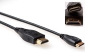 ACT 2m HDMI A/C, 2 m, HDMI Type C (Mini), HDMI Type A (Standard), Noir